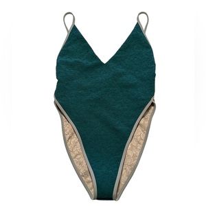Free People FP Beach free-est Amber One-Piece Swimsuit Deep Teal M New